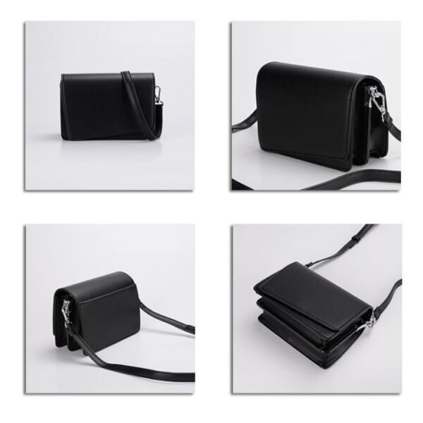 crossbody bag with flap and zipper