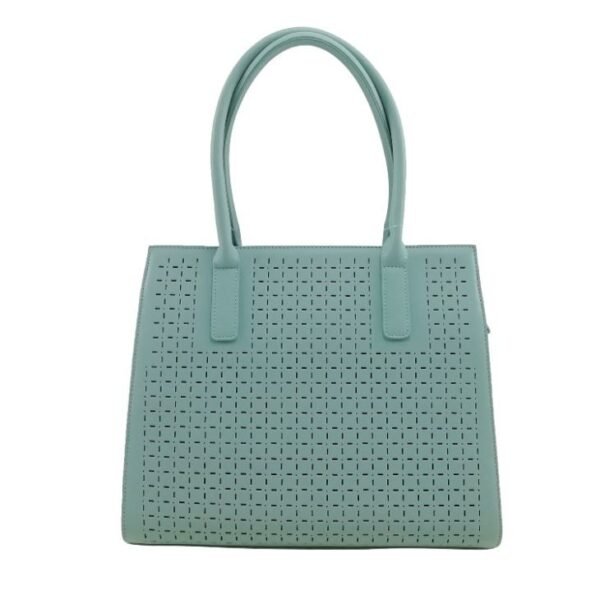 perforated leather handbag