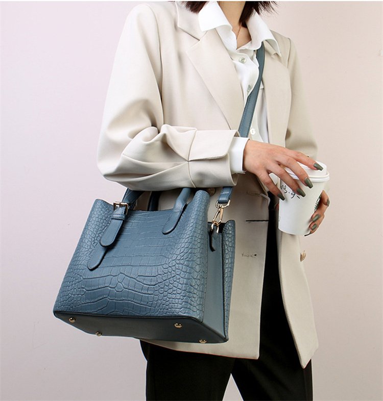 Vegan-friendly crocodile print bag